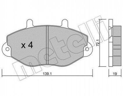 Тормозные колодки (передние) Ford Transit 91-00/Transit Tourneo 94-00 15 Metelli 22-0195-0