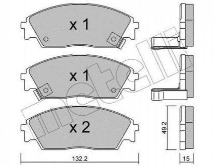Тормозные колодки (передние) Honda Civic 88-91 Metelli 22-0236-1 (фото 1)