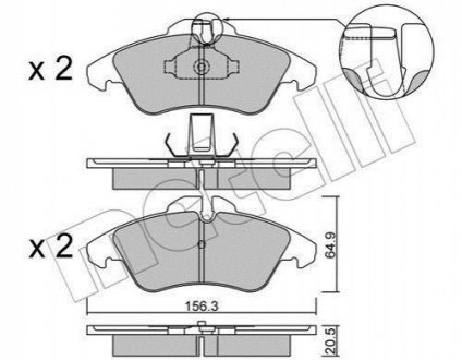 Тормозные колодки (передние) MB Sprinter 208-316 96- (Ate) Metelli 22-0256-1