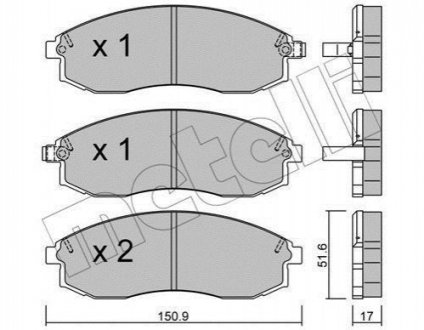 Колодки гальмівні (передні) Nissan Maxima 94-00 Metelli 22-0306-0 (фото 1)