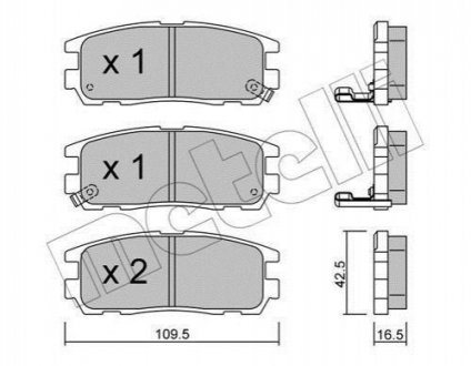 Тормозные колодки (задние) Opel Frontera A/B 92-04/Monterry A/B 91-99 Metelli 22-0358-0 (фото 1)