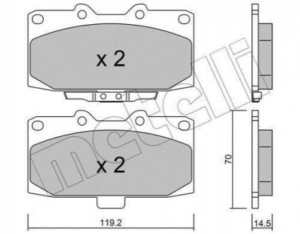 Тормозные колодки (передние) Subaru Impreza 96-/Nissan 200SX/300ZX 90-99 Metelli 22-0413-0 (фото 1)