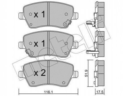 Колодки гальмівні (передні) Nissan Micra/Note 10- Metelli 22-0485-2