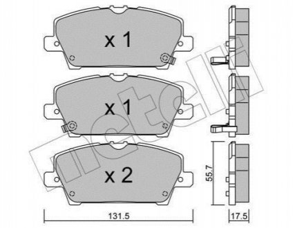 Тормозные колодки (передние) Honda Civic VIII 05- Metelli 22-0728-0 (фото 1)
