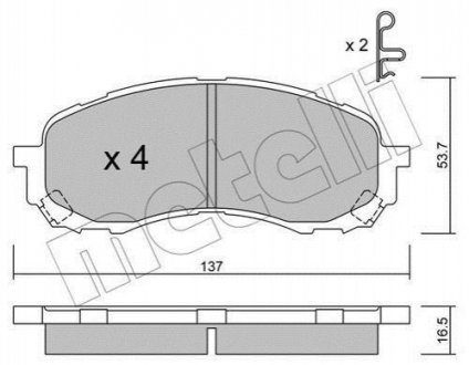 Колодки гальмівні (передні) Subaru Impreza 1.5/1.6 01-09 Metelli 22-0762-0 (фото 1)