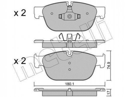 Тормозные колодки (передние) Citroen C5/C6/Peugeot 308/508 09- Metelli 22-0854-0 (фото 1)