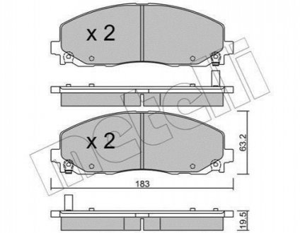 Колодки тормозные (передние) Jeep Wrangler 2.0/2.2 17- Metelli 22-0946-0