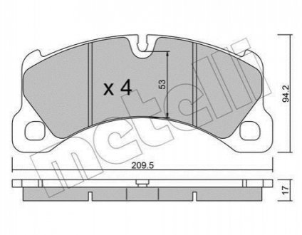 Тормозные колодки (передние) Porsche Cayenne 10- Metelli 22-0956-0