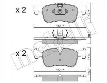 Тормозные колодки (передние) BMW 1 (F20/F21) 11-/2 (F22/F23/F87) 14- B38/B47/N13/N47 Metelli 22-0959-0