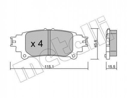 Тормозные колодки (задние) Lexus GS 11-/IS 13-/Toyota Prius Plus 08- Metelli 22-0977-0 (фото 1)