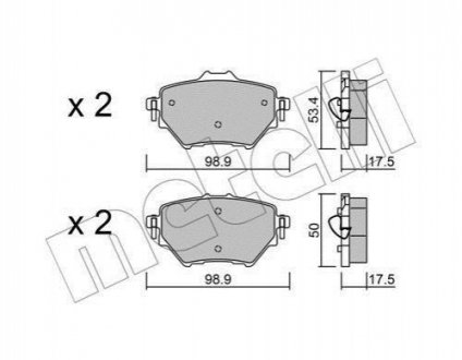 Колодки гальмівні (задні) Citroen C4/Berlingo/Peugeot 308/508/3008/Partner/Opel Combo 13- Metelli 22-0987-0 (фото 1)