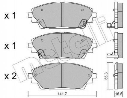 Колодки гальмівні (передні) Mazda 3 13-/CX-3 15- Metelli 22-0992-0
