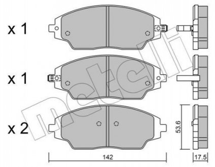 Комплект гальмівних колодок з 4 шт. дисків Metelli 22-1008-0