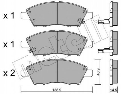 Тормозные колодки (передние) Nissan Note 1.2/1.5 dCi/1.6/1.8 07- Metelli 22-1079-0 (фото 1)