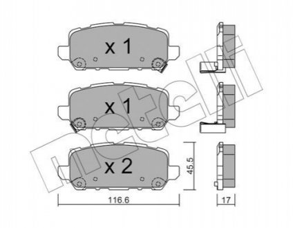 Колодки гальмівні (задні) Honda HR-V 14- Metelli 22-1084-0
