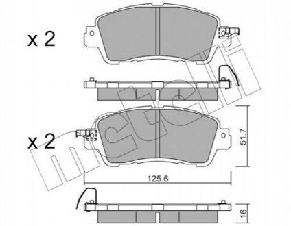 Тормозные колодки (передние) Mazda 2 14- Metelli 22-1085-0