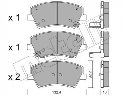 Тормозные колодки (передние) Hyundai Ioniq 16-/Kia Niro 16- Metelli 22-1092-0