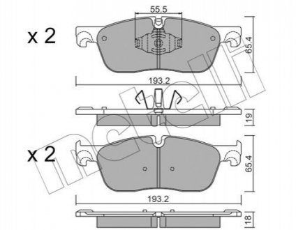 Колодки гальмівні (передні) Land Rover Range Rover Velar 2.0/3.0 17- Metelli 22-1123-1