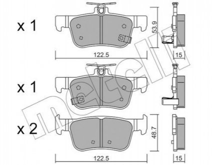 Колодки гальмівні (задні) Honda Civic X 1.0-2.0 16- Metelli 22-1131-0