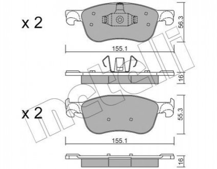 Тормозные колодки (передние) Ford Fiesta VII 1.0-1.5 17- Metelli 22-1142-0 (фото 1)