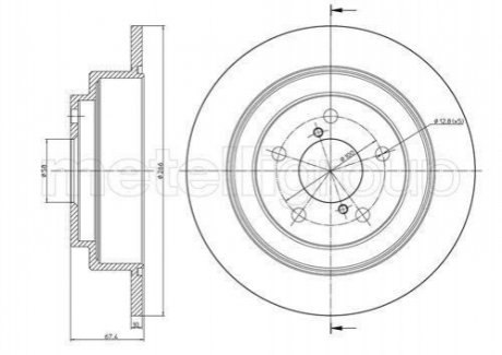 Диск тормозной (задний) Subaru Forester/ Impreza/ Legacy -05 (266x10) Metelli 23-0671