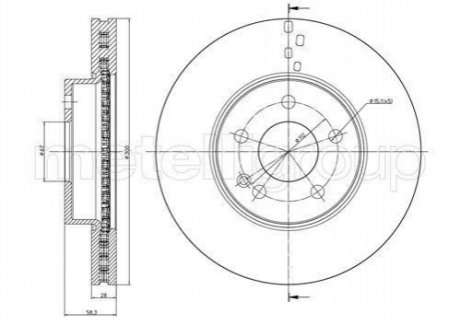 Диск гальмівний (передній) MB Vito/Viano (W639) 03-/(W447) 14- (300x28) (вентильований) Metelli 23-0723
