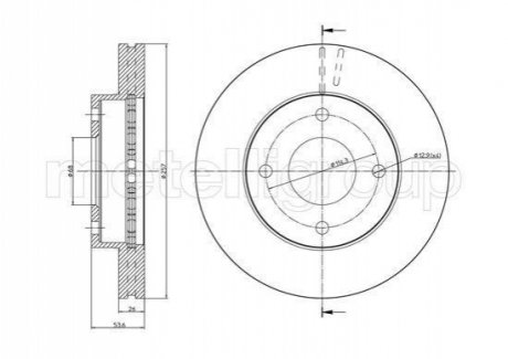 Диск тормозной (передний) Nissan NV200 10- (257x26) Metelli 23-1303