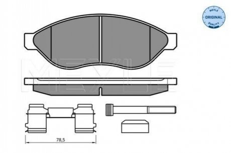 Колодки тормозные (передние) Citroen Jumper/Fiat Ducato/Peugeot Boxer 06-(Brembo)/(с датчиком) MEYLE 025 244 6819/W2