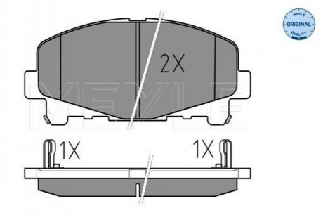 Колодки гальмівні (передні) Honda Accord VIII 07-/IX 12- (Akebono) MEYLE 025 247 6616