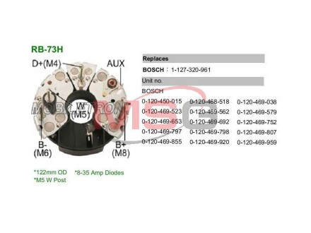 Випрямляч діодний MOBILETRON RB73H
