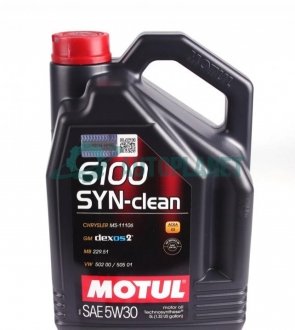 Олива 5W30 6100 SYN-clean (5 л) (CHRYSLER MS-11106/GM dexos2TM/MB 229.51/VW 502 00/505 01) MOTUL 814251