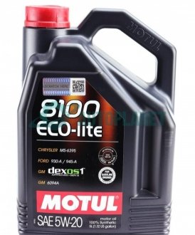 Олива 5W20 8100 Eco-lite (5L) (GM dexos1 GEN3/M2C 930-A/M2C 945-A) (109104) MOTUL 841451