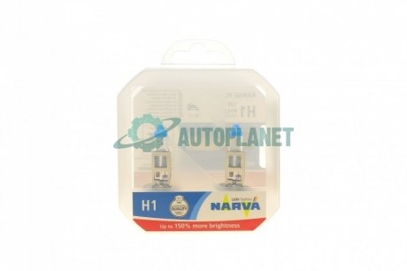 Автолампа H1 12V 55W P14.5s Range Power 150 (2 шт) NARVA 480682100 (фото 1)