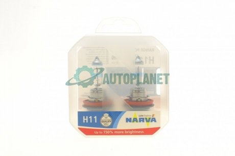 Автолампа H11 12V 55W PGJ19-2 Range Power 150 (2 шт.) NARVA 481012100 (фото 1)