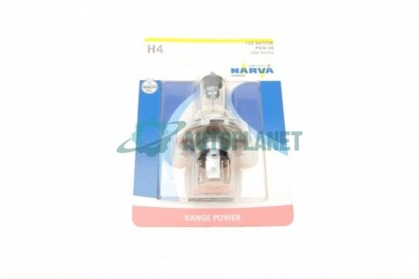 Автолампа H4 12V 60/55W P43t Range Power (Blister) NARVA 488784000 (фото 1)