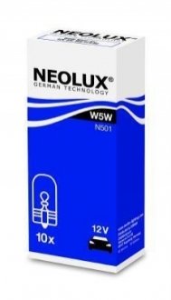 Лампа допоміжн. освітлення W5W 12V 5W W2.1x9.5d (вир-во) NEOLUX N501 (фото 1)