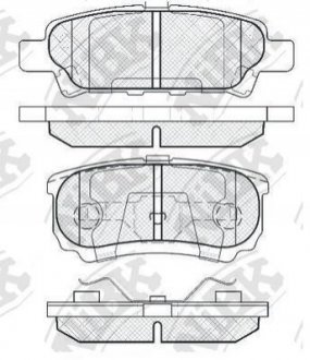 Тормозные колодки задние (зам.4605A336) Lancer IX, Lancer X, Outlander NiBK PN3502 (фото 1)