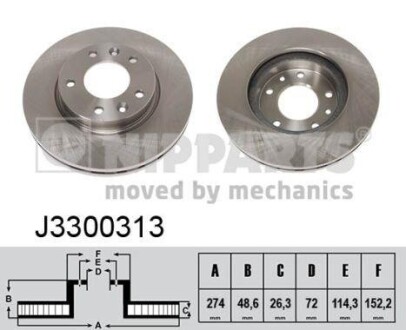 Гальмівні диски NIPPARTS J3300313