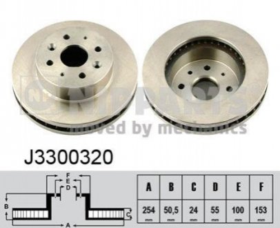 Гальмівні диски NIPPARTS J3300320