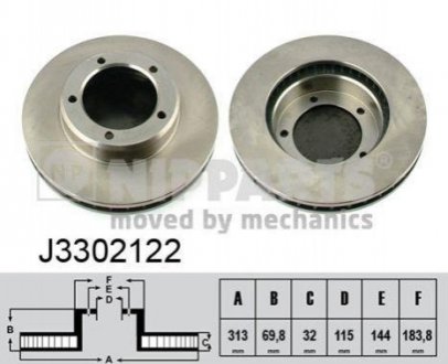 Гальмівні диски NIPPARTS J3302122