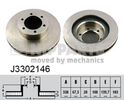 Гальмівні диски NIPPARTS J3302146