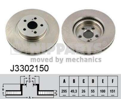 Гальмівні диски NIPPARTS J3302150