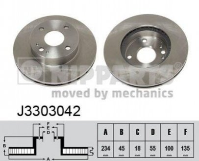 Гальмівні диски NIPPARTS J3303042