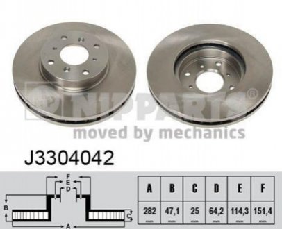 Гальмівні диски NIPPARTS J3304042