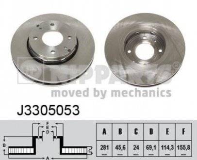 Гальмівні диски NIPPARTS J3305053