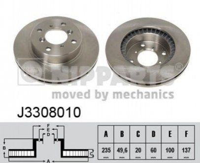 Гальмівні диски NIPPARTS J3308010