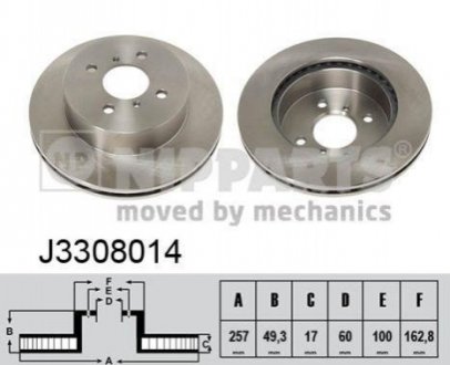 Гальмівні диски NIPPARTS J3308014