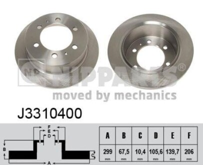 Гальмiвнi диски NIPPARTS J3310400