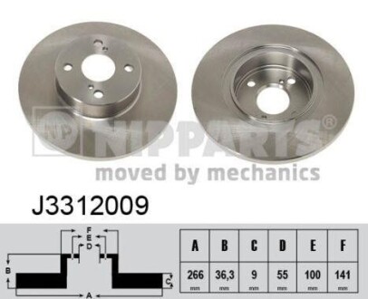 Гальмівні диски NIPPARTS J3312009