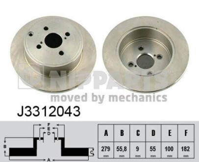 Гальмiвний диск NIPPARTS J3312043